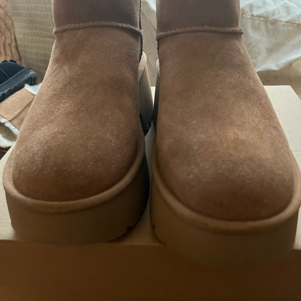 UGG Tan Suede Ankle Booties